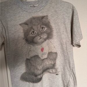 Ann Taylor Gray Cat Lover's Tee